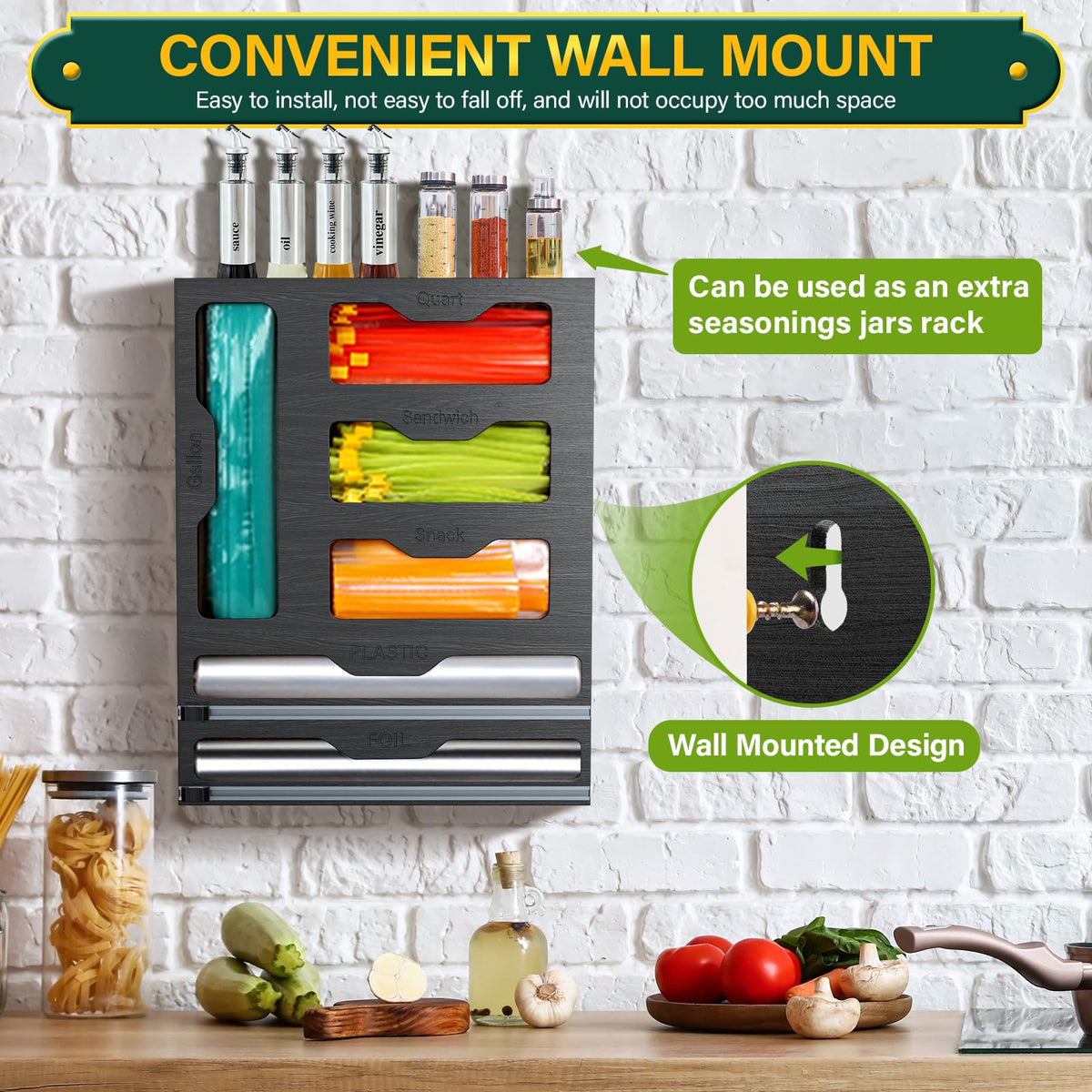 KOCWELL bamboo unit fits countertop or wall for flexible placement.
