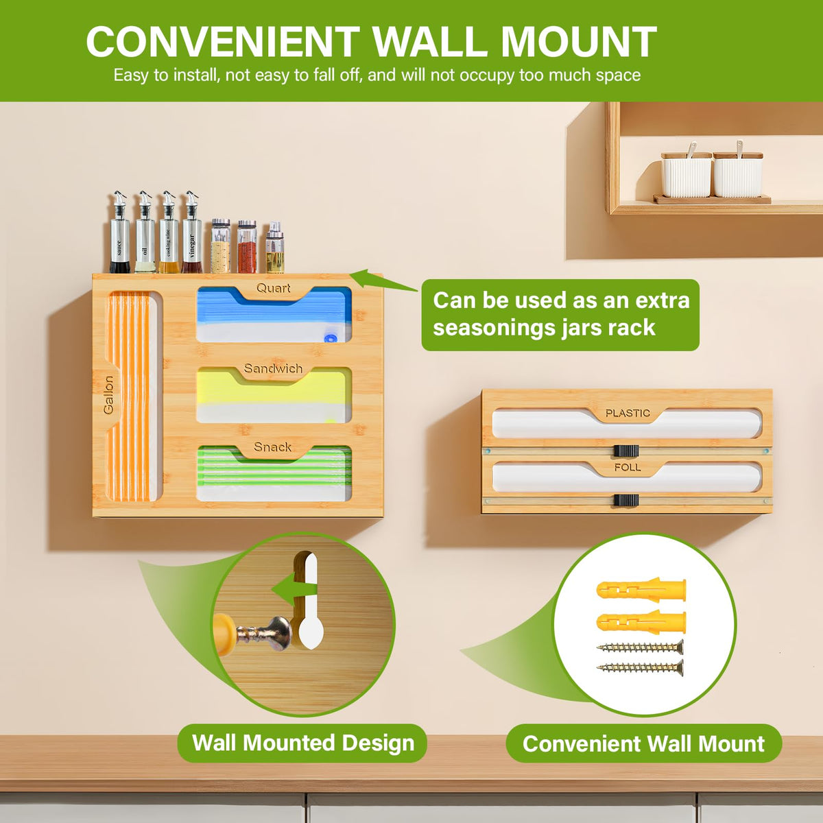 KOCWELL detachable design adapts to drawers or countertop setup.