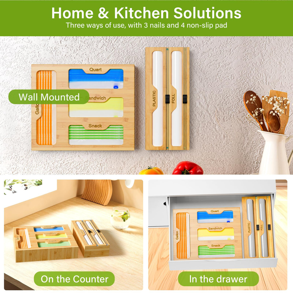 KOCWELL easy-access organizer reduces clutter in busy kitchens.