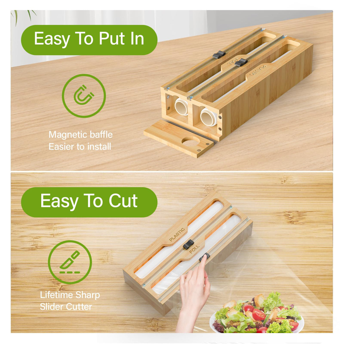 KOCWELL natural bamboo adds warmth and sustainable style.