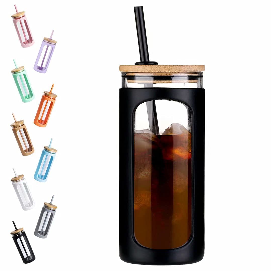 Kodrine 20oz glass tumbler with bamboo lid for spill resistance
