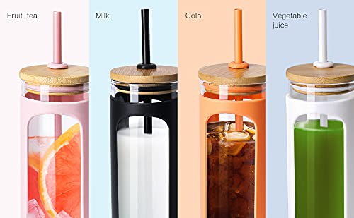 Kodrine silicone sleeve on glass tumbler offers grip and condensation protection.