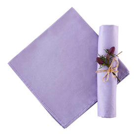 KOFFOTA Lavender napkins, 18x18 folded neatly for elegant table settings.