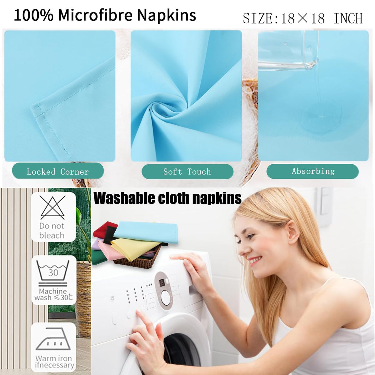 KOFFOTA microfiber napkins are washable and durable.