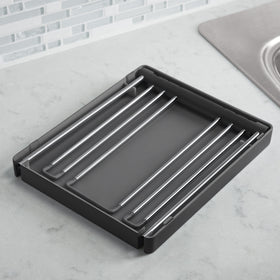 Kohler K-8628-CHR folding storage in a kitchen for compact storage