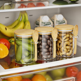 KOIKEY set of 3 jars keeps pantry organized and accessible.