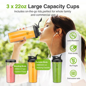KOIOS six-leaf blades for smooth blends of fruits and ice.