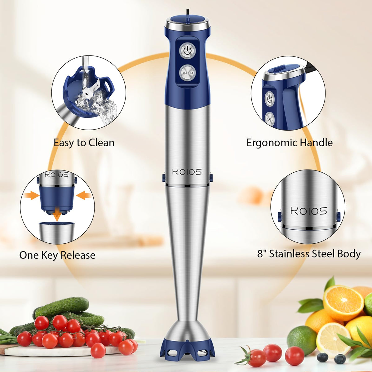 KOIOS detachable parts are easy to clean and dishwasher-safe.