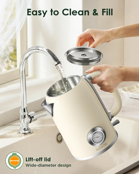 KOIOS 1.8L capacity supports tea, coffee, or hot water.