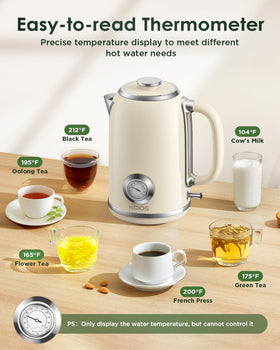 KOIOS kettle auto shut-off and boil-dry protection for safety.
