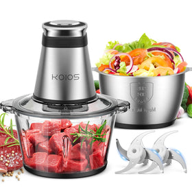 KOIOS food processor quickly chops vegetables for weeknight meals.