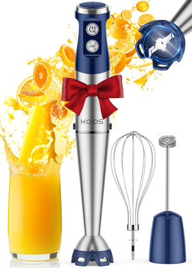 KOIOS immersion blender with 1000W motor for quick, silky blends.