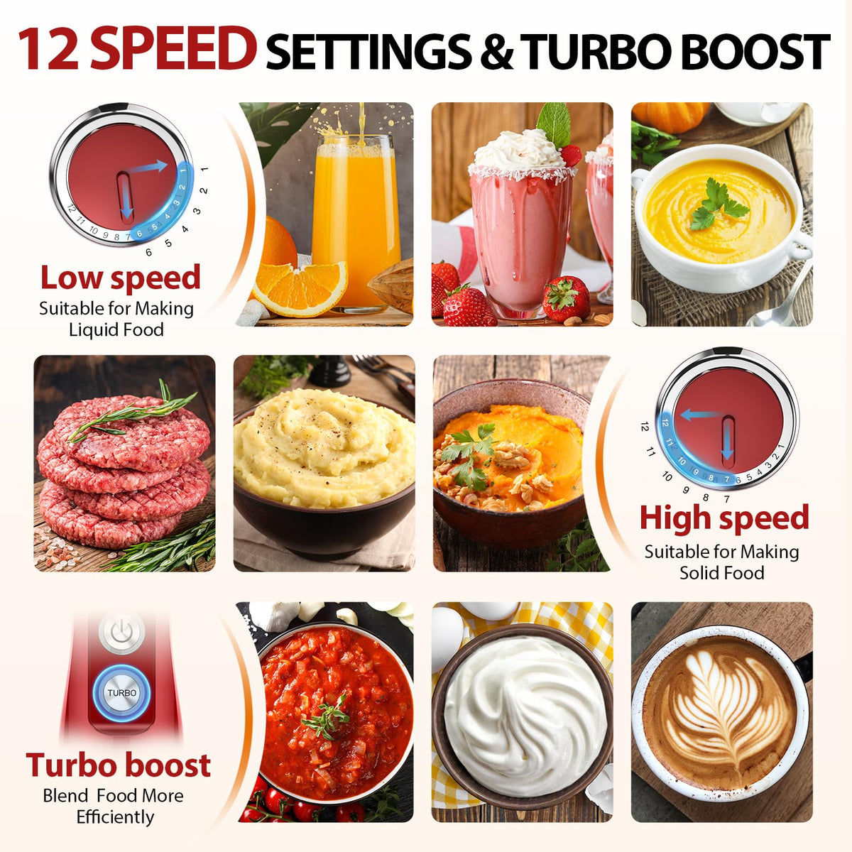 KOIOS 12-speed control plus TURBO mode for texture precision