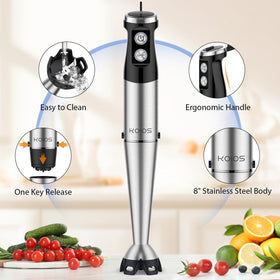KOIOS whisk and milk frother attachments for versatile prep