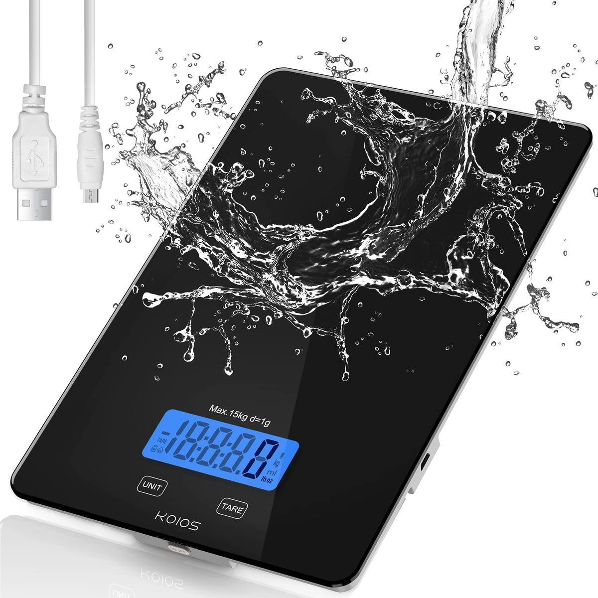 KOIOS K7H food scale digital display with backlight for easy reading during cooking