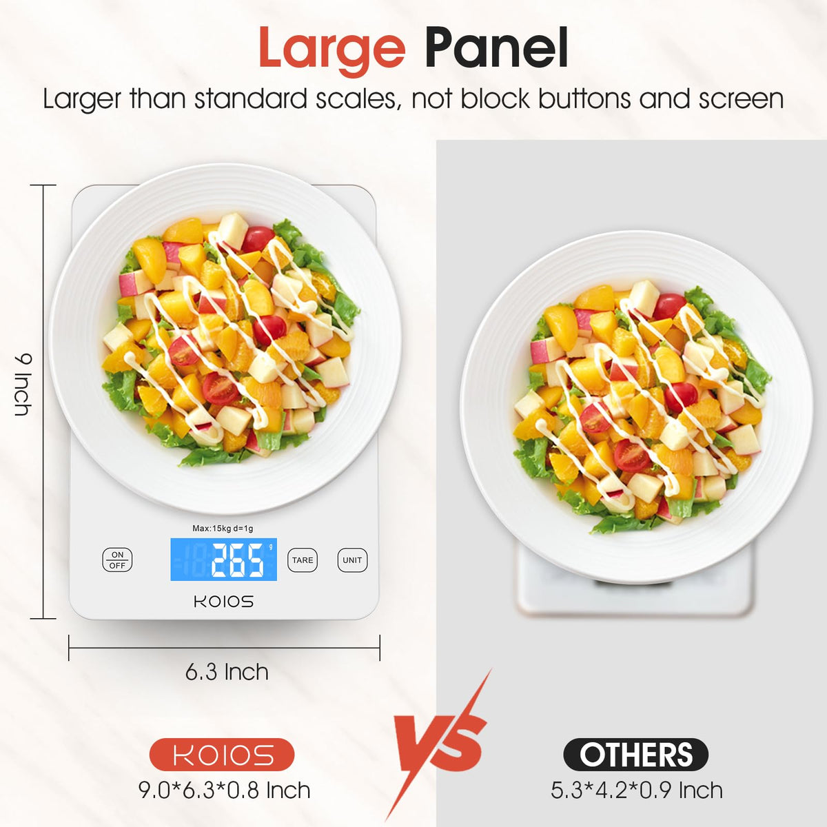 KOIOS kitchen scale Type-C port for convenient charging.