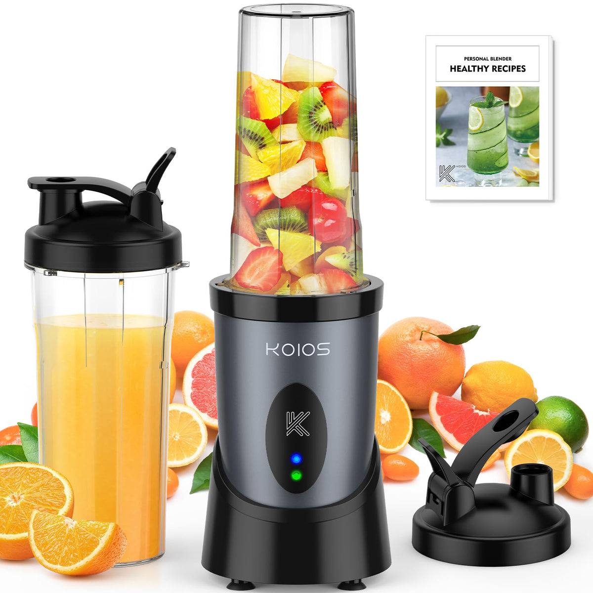 KOIOS Smoothie Blender 900W motor powers smooth shakes and smoothies