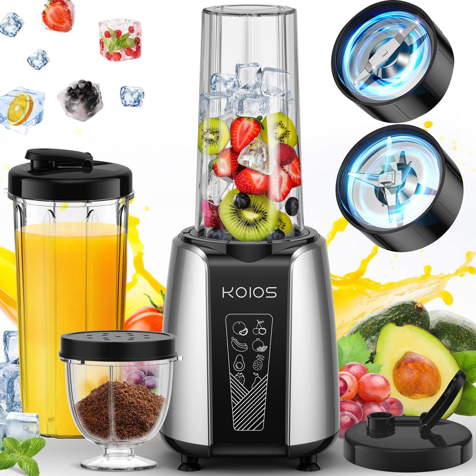 KOIOS smoothie blender base with powerful 1000W motor for smooth blends