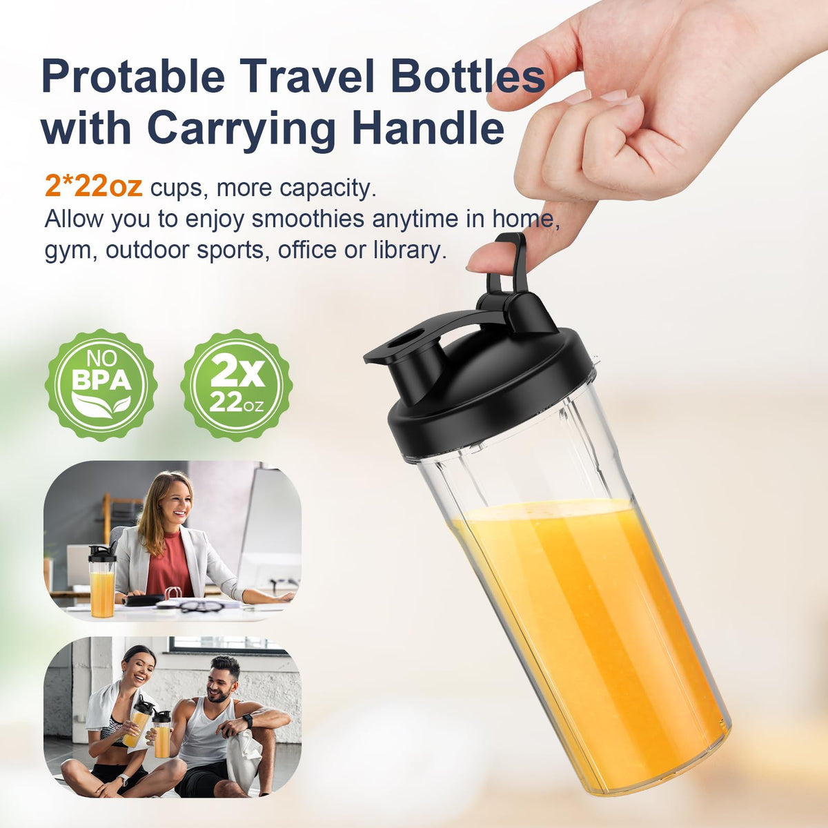 KOIOS Smoothie Blender detachable stainless steel blades for easy cleaning.