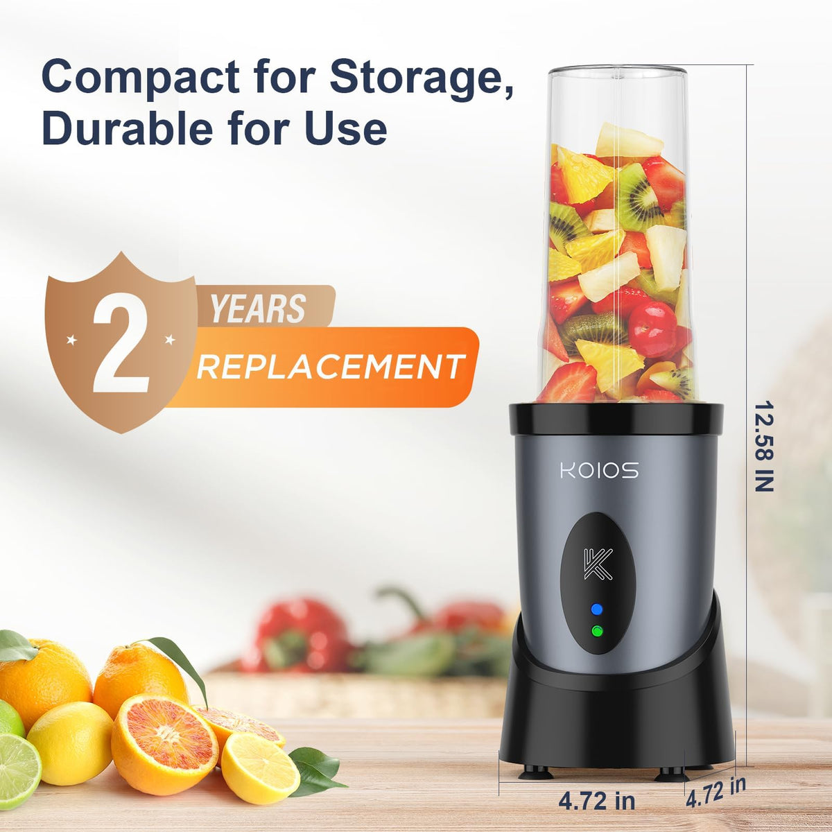 KOIOS blender cups and lids are dishwasher-safe for quick cleanup