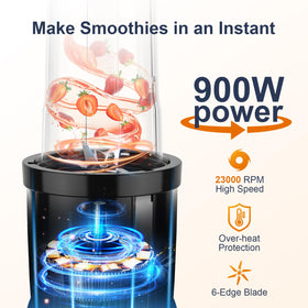 KOIOS Smoothie Blender two 22oz cups ready for on-the-go smoothies.