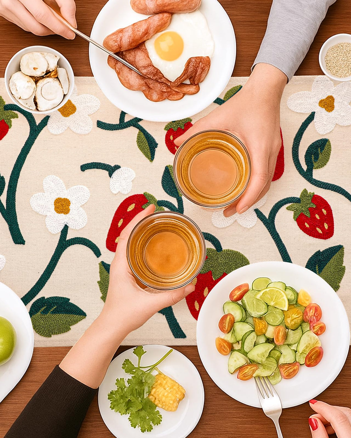 Kokaaee table runner displayed on kitchen island for versatile decor