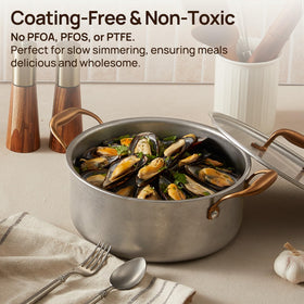 KOKHUB 3qt saucepan with lid ideal for simmering sauces.