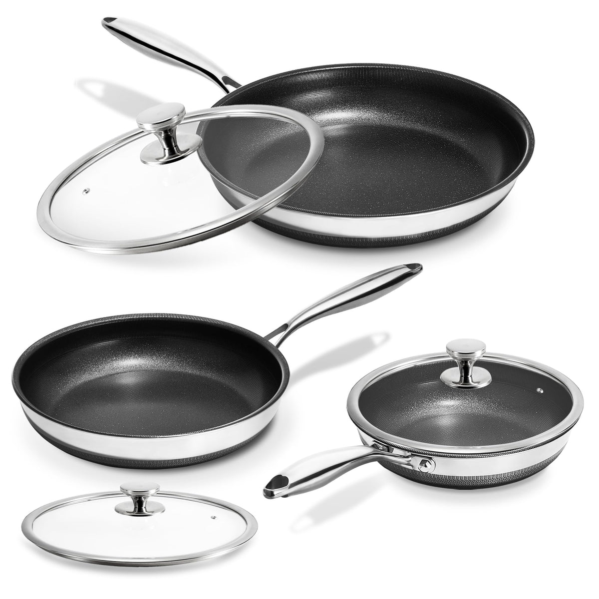 KOKHUB 8-inch nonstick frying pan with lid for quick eggs and easy cleanup