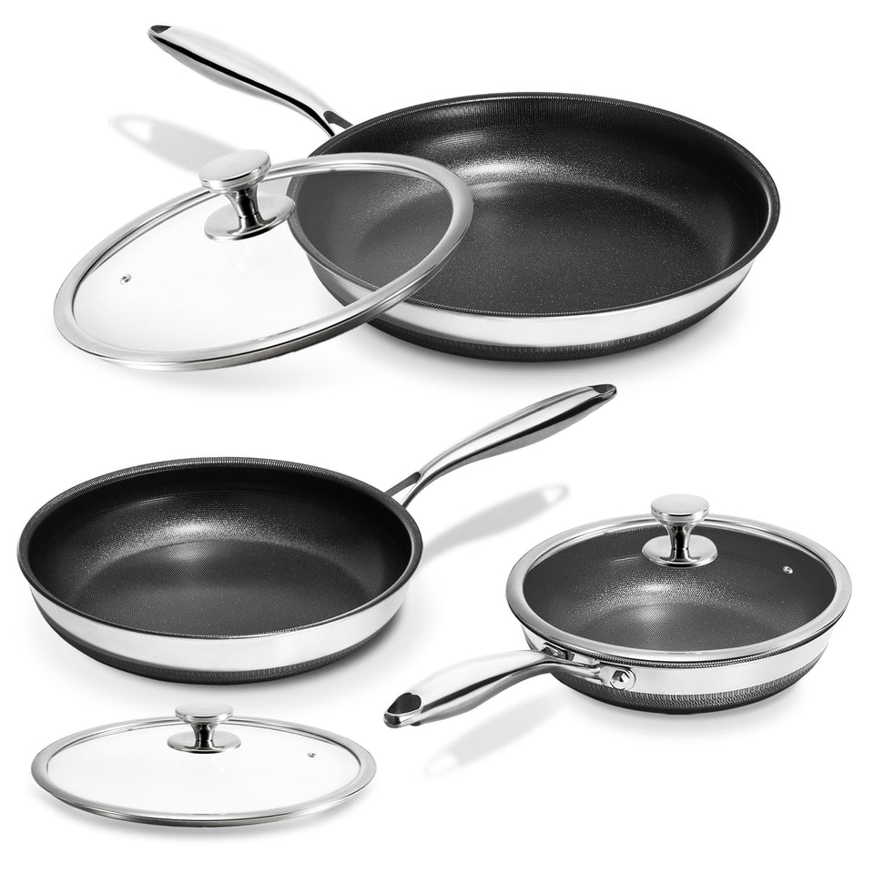 KOKHUB 8-inch nonstick frying pan with lid for quick eggs and easy cleanup