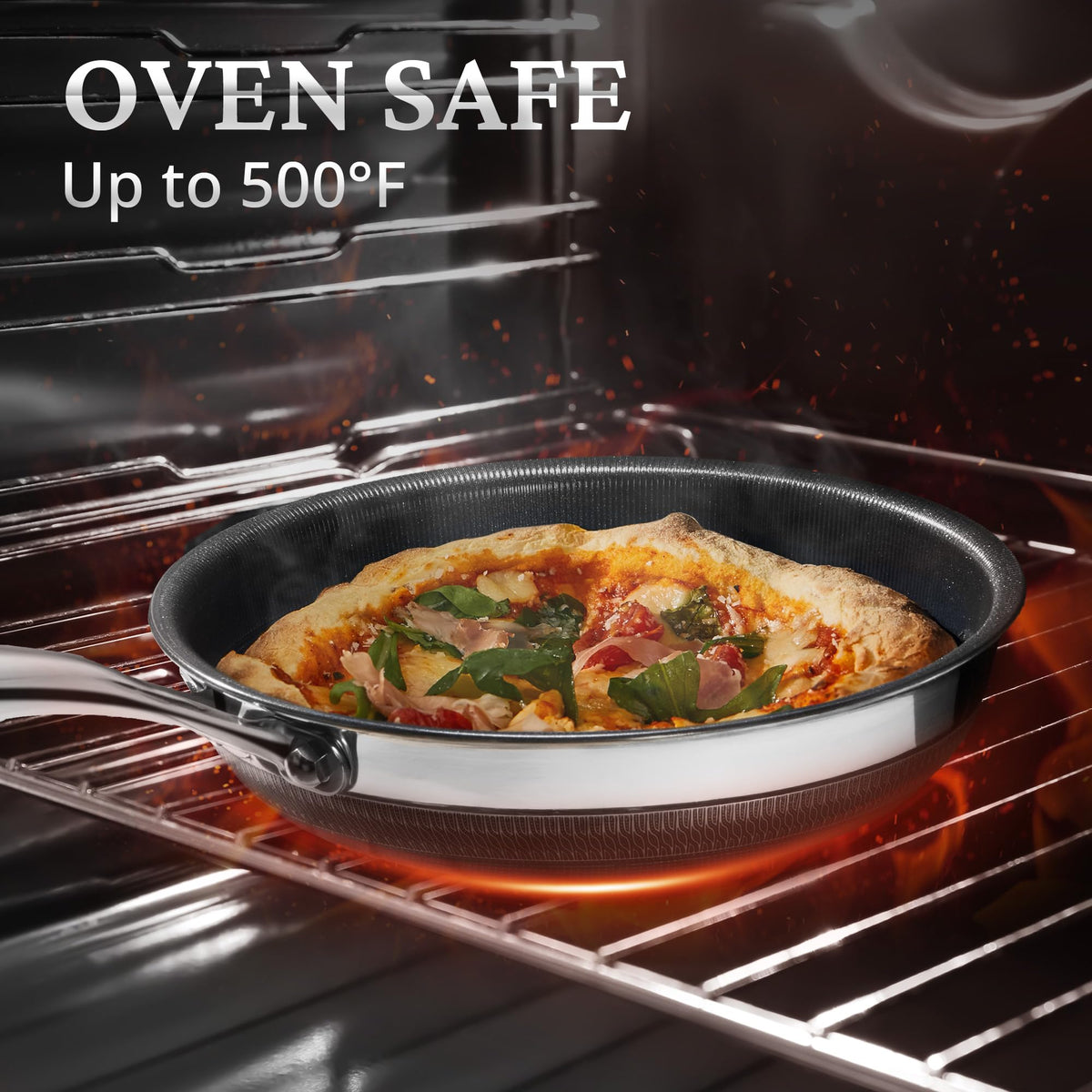 KOKHUB titanium ceramic coating close-up emphasizes nonstick performance
