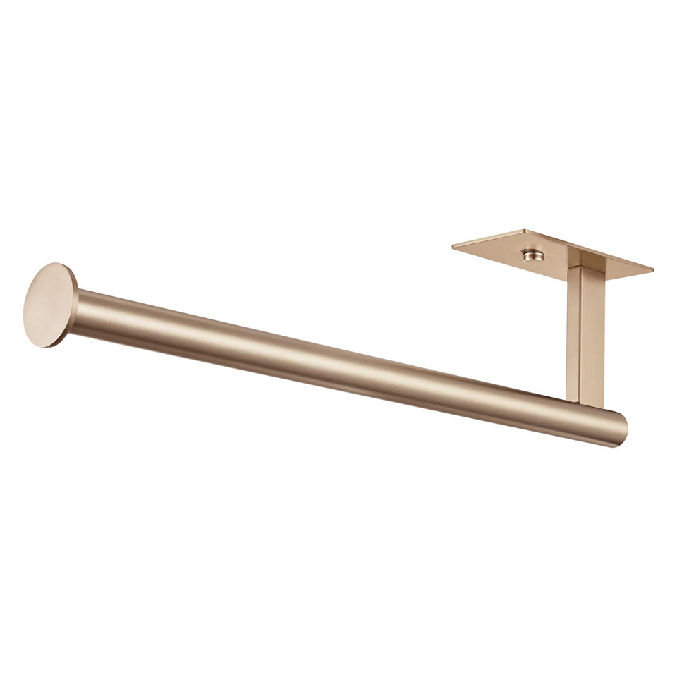 KOKOSIRI paper towel holder under cabinet in champagne bronze keeps counters clear