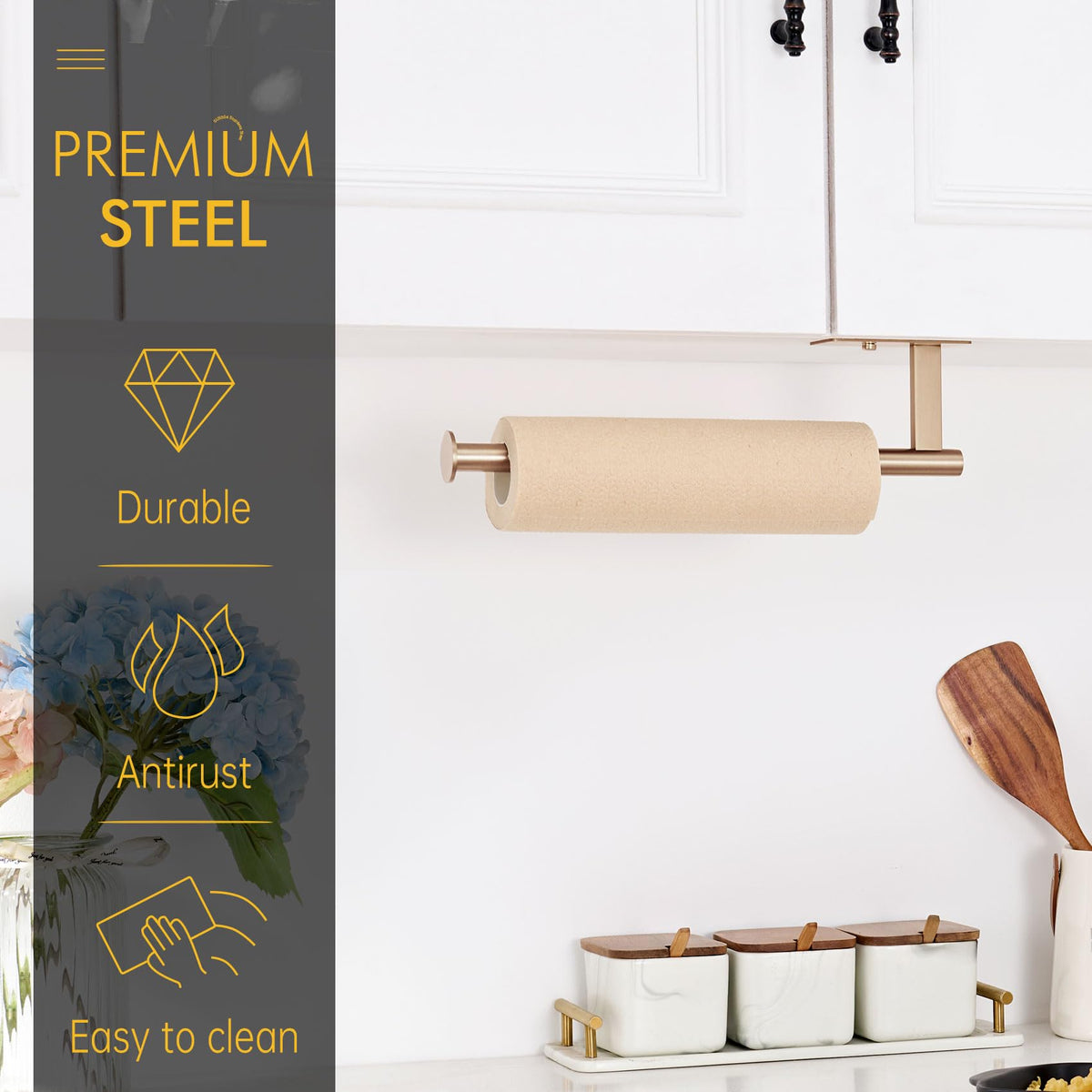 KOKOSIRI screw-install option provides secure mounting in kitchen or bathroom