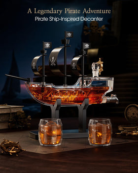 Kollea barrel-shaped glasses pair with the decanter for a cohesive vintage look.
