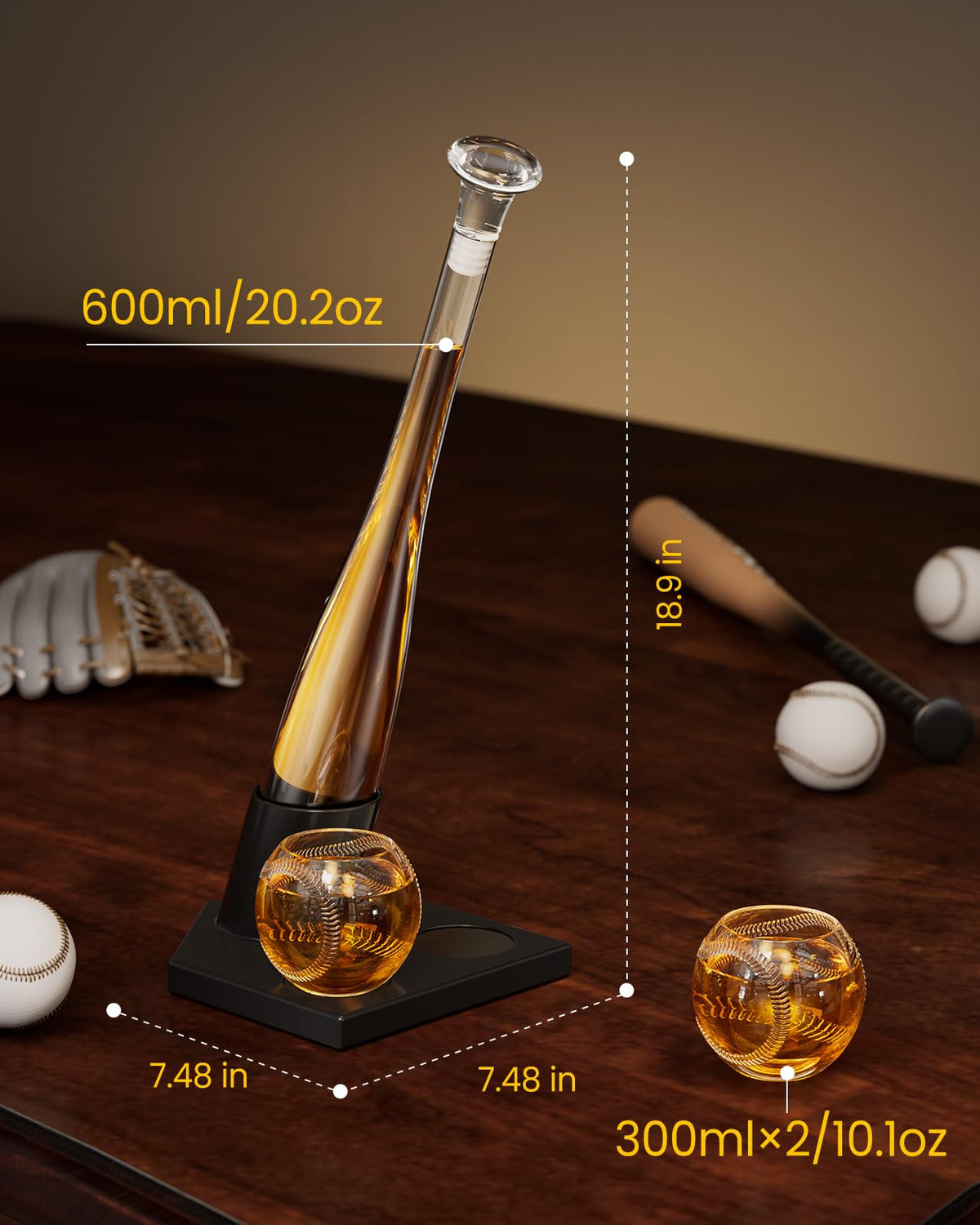 Kollea decanter stand base design nods to home plate aesthetics.