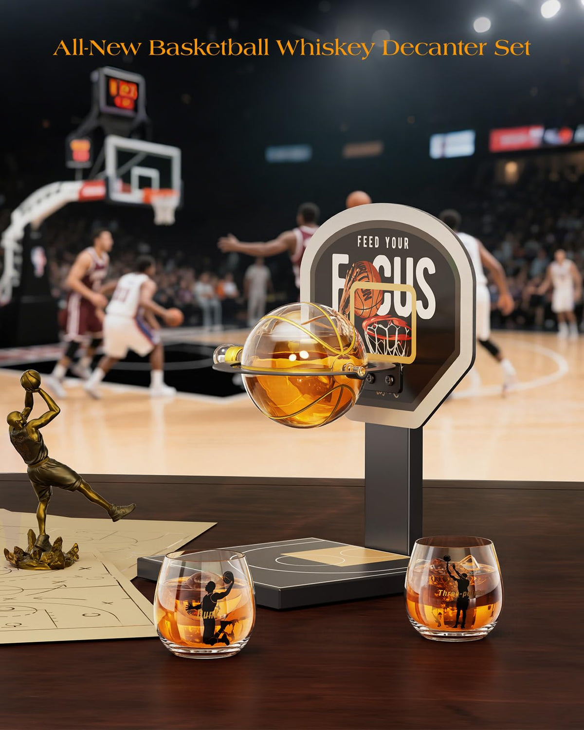 Kollea decanter with rotating motion simulates a winning shot while you pour.