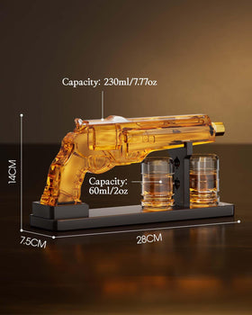 Kollea hollowed-Spades display stand complements the decanter’s sleek look.