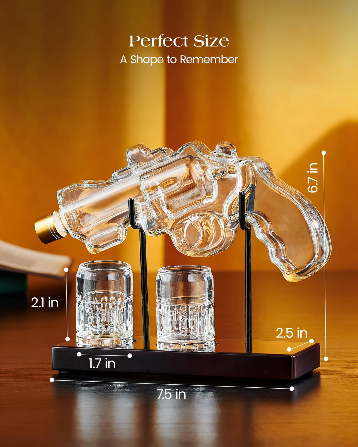 Kollea gun-design decanter set suits man caves and entertainment spaces