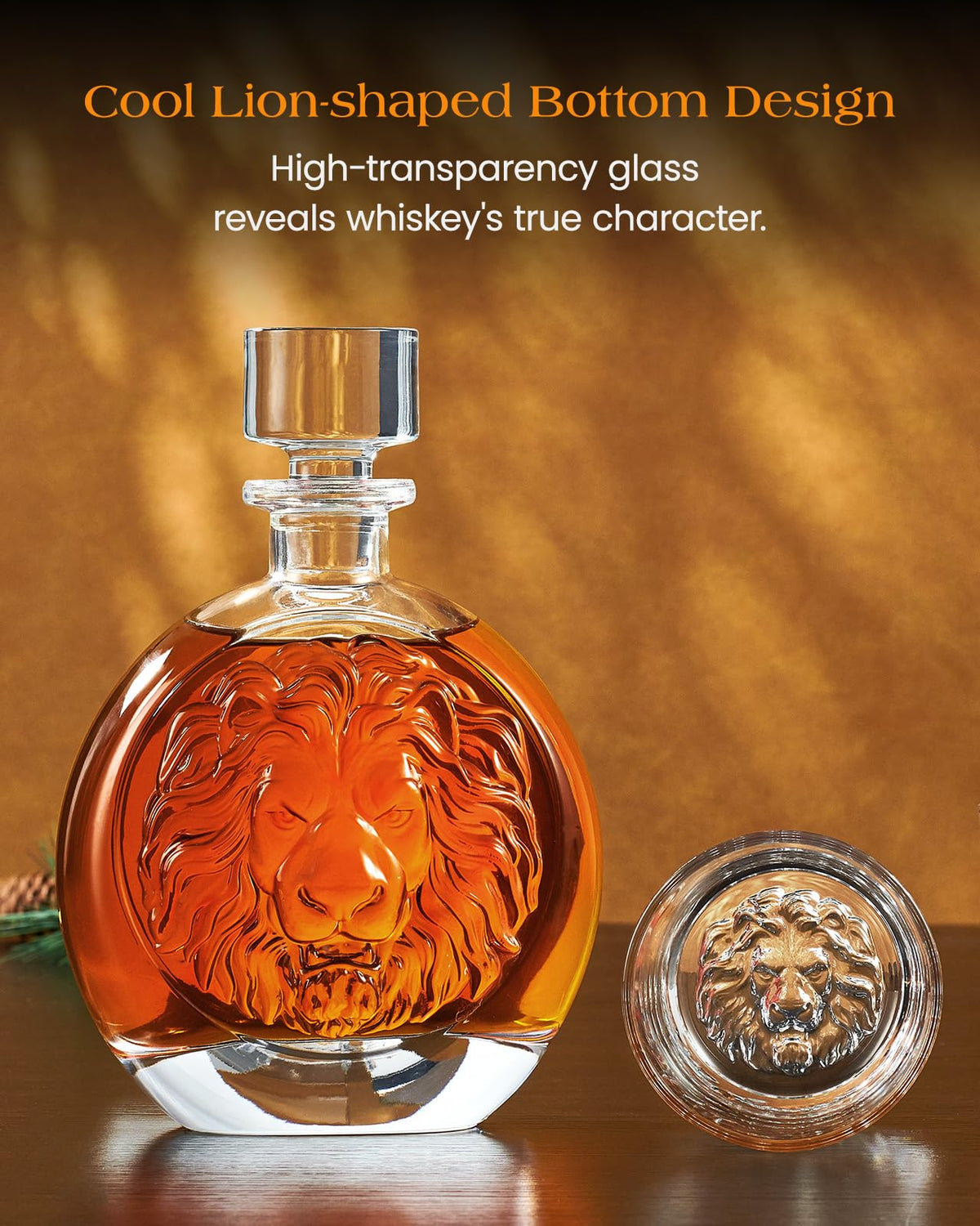 Kollea lion-engraved shot glasses elevate tasting moments