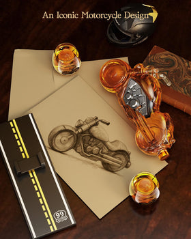 Kollea Route66 wooden base supports the decanter with vintage display presence.