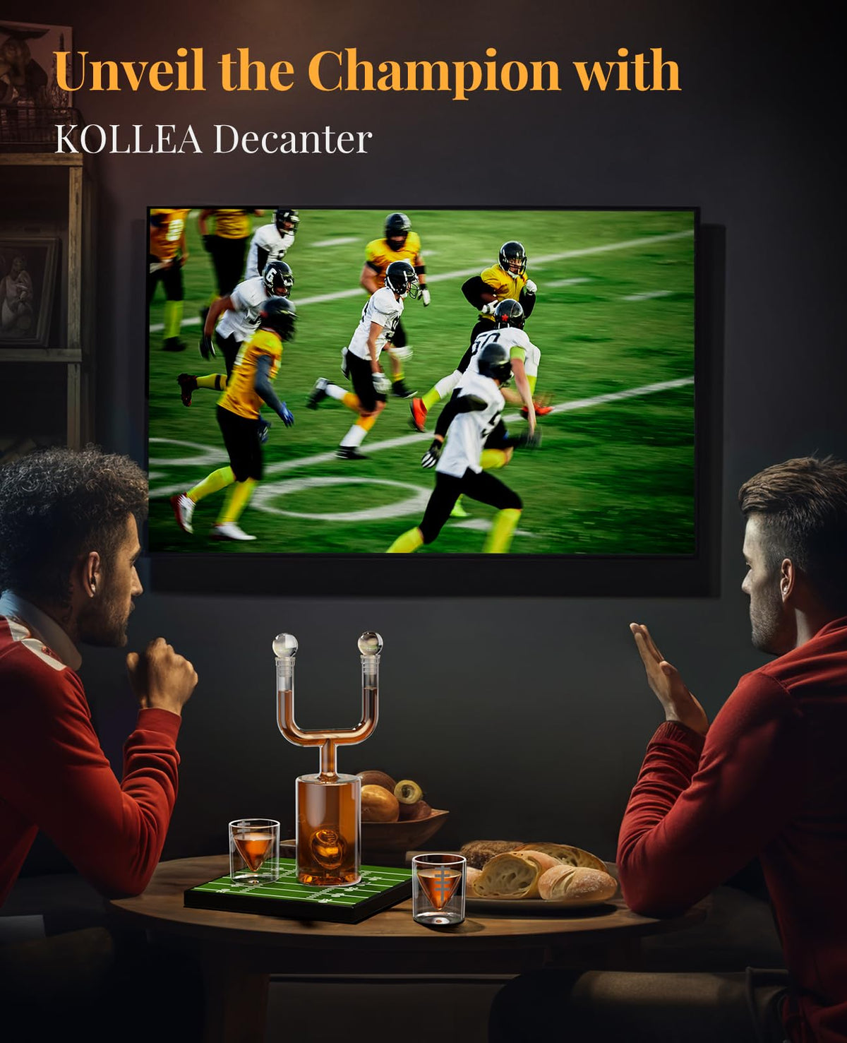 Kollea Super Bowl home bar display showcased on a stylish setup