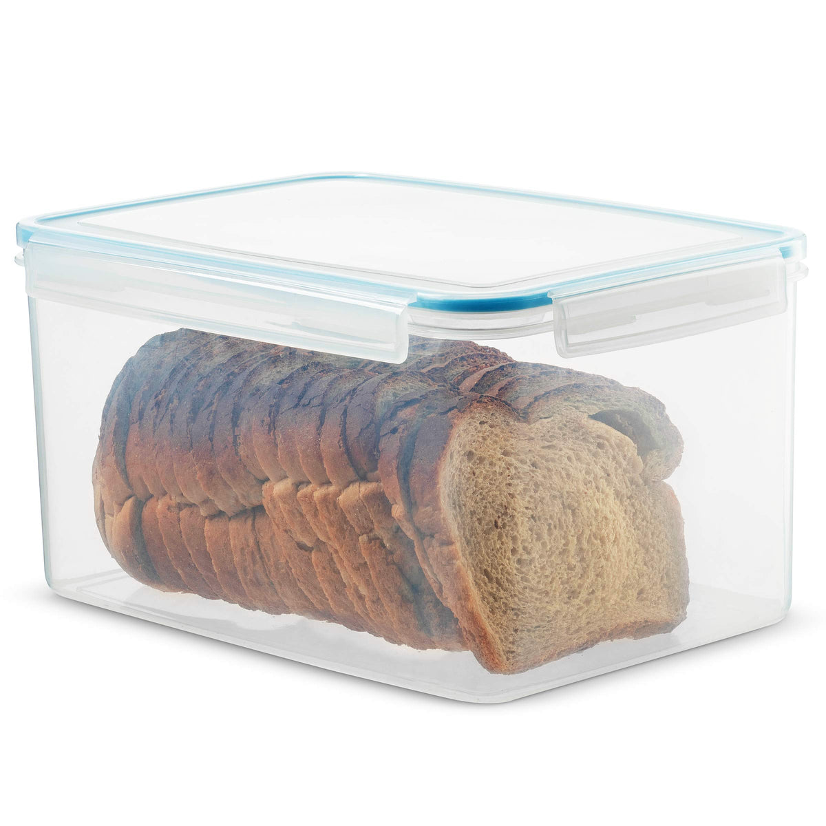 Komax Biokips airtight 4-point lock lid keeps contents fresh and sealed.