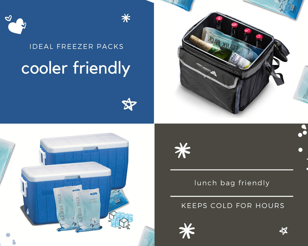 Komax slim-flexible-ice-pack fits neatly in compact coolers for easy stacking
