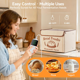 Kombella proofing box features 5-layer insulation maintaining stable heat.