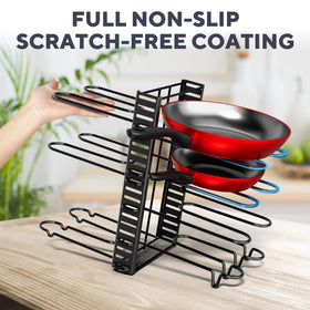 KOMFORA non-slip, rust-resistant coating guards pots from scratches and movement.