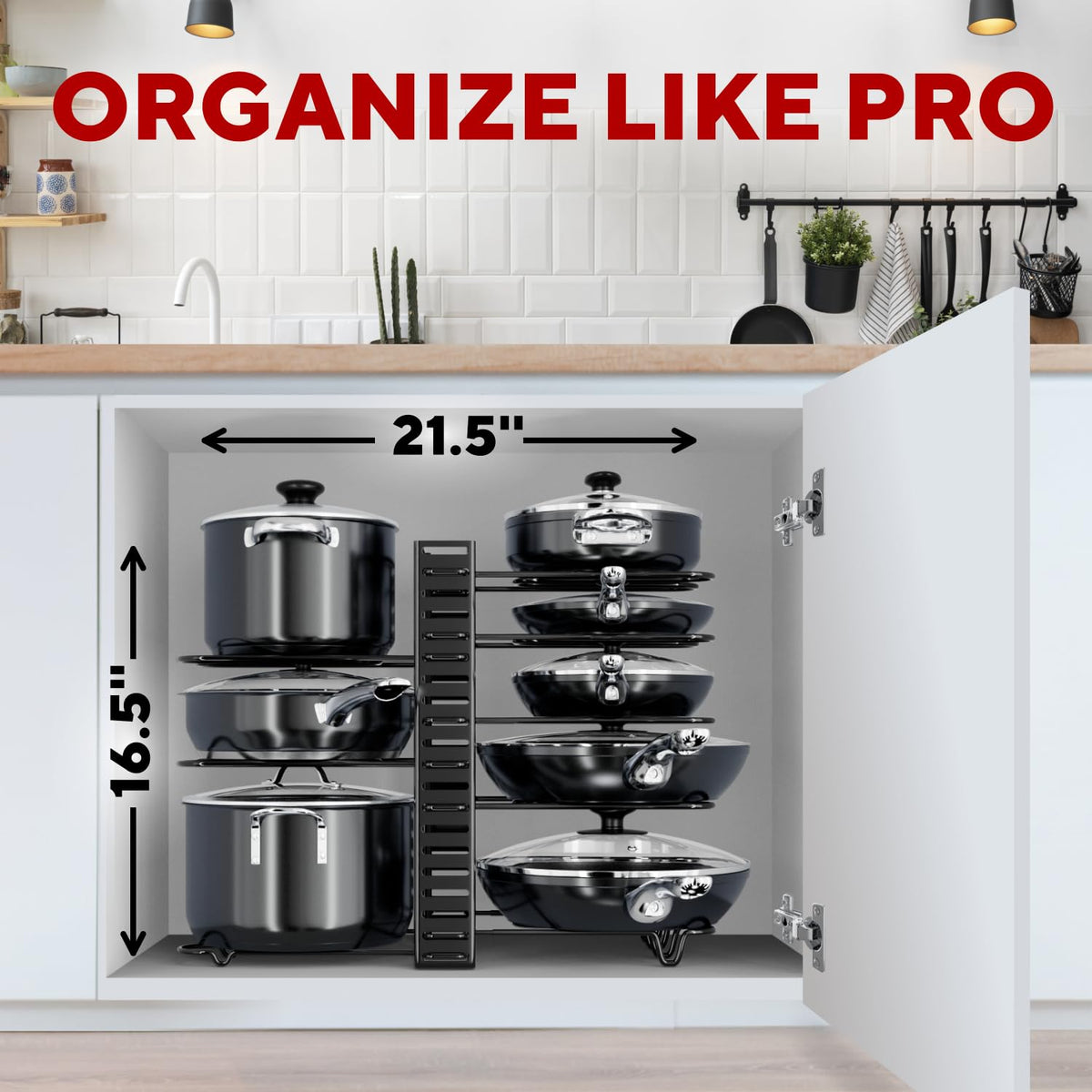 KOMFORA heavy-duty wire frame provides sturdy support for heavy pots.