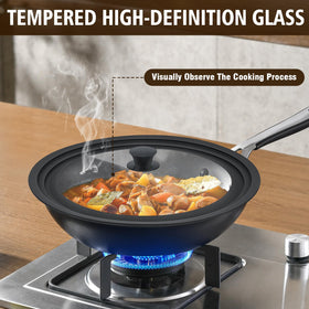 Komokeru universal lid displays broad compatibility with fry pans and pots