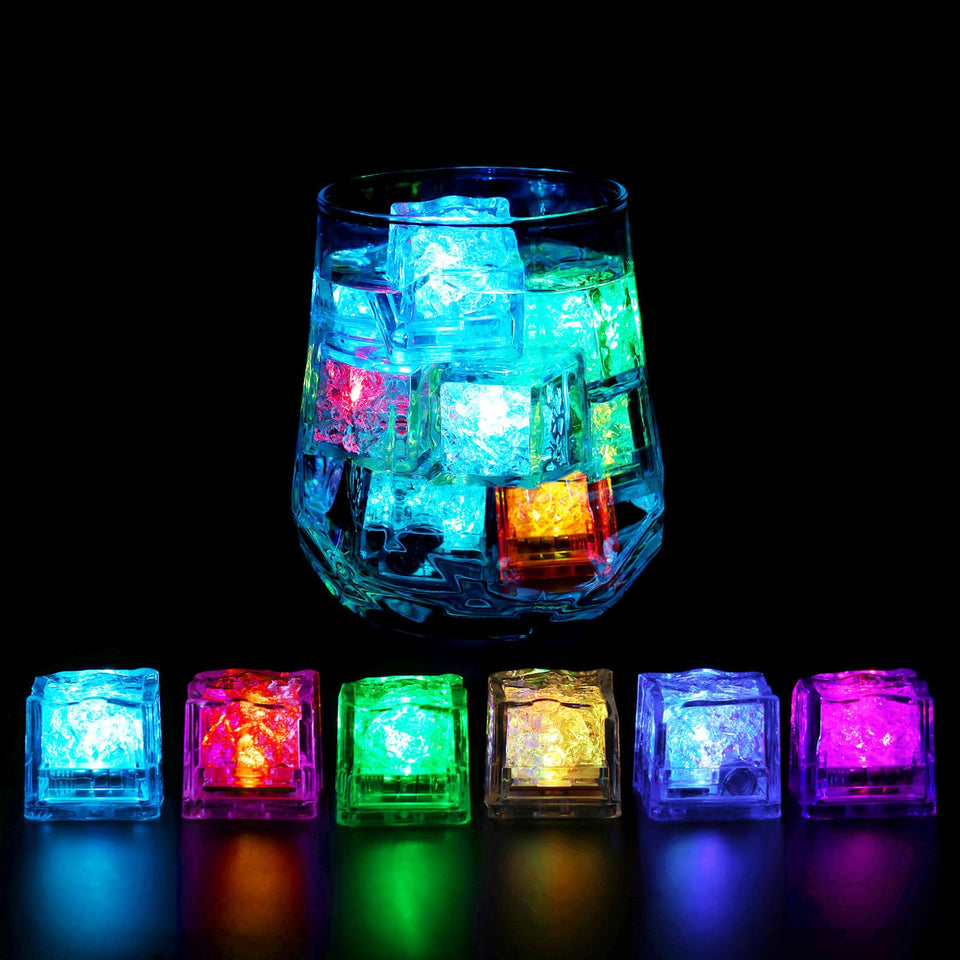 Komokeru LED ice cubes showing color change for vibrant drinks