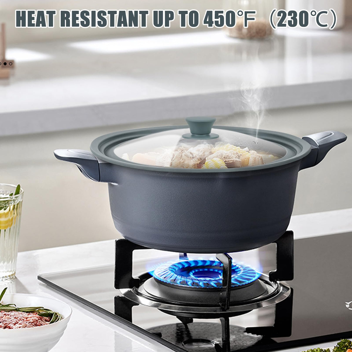 Komokeru exhaust valve feature helps prevent overflows during simmering.