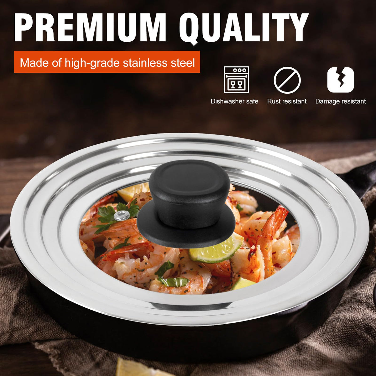 Komokeru lid's steam vent and tight seal help prevent boil-over and seal in flavors.