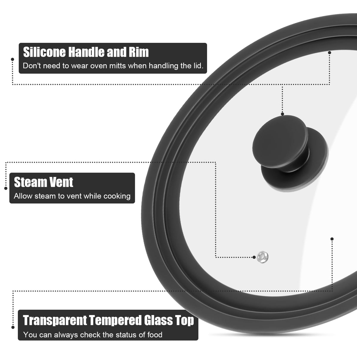 Komokeru universal lid for 7 inch pans seals steam effectively